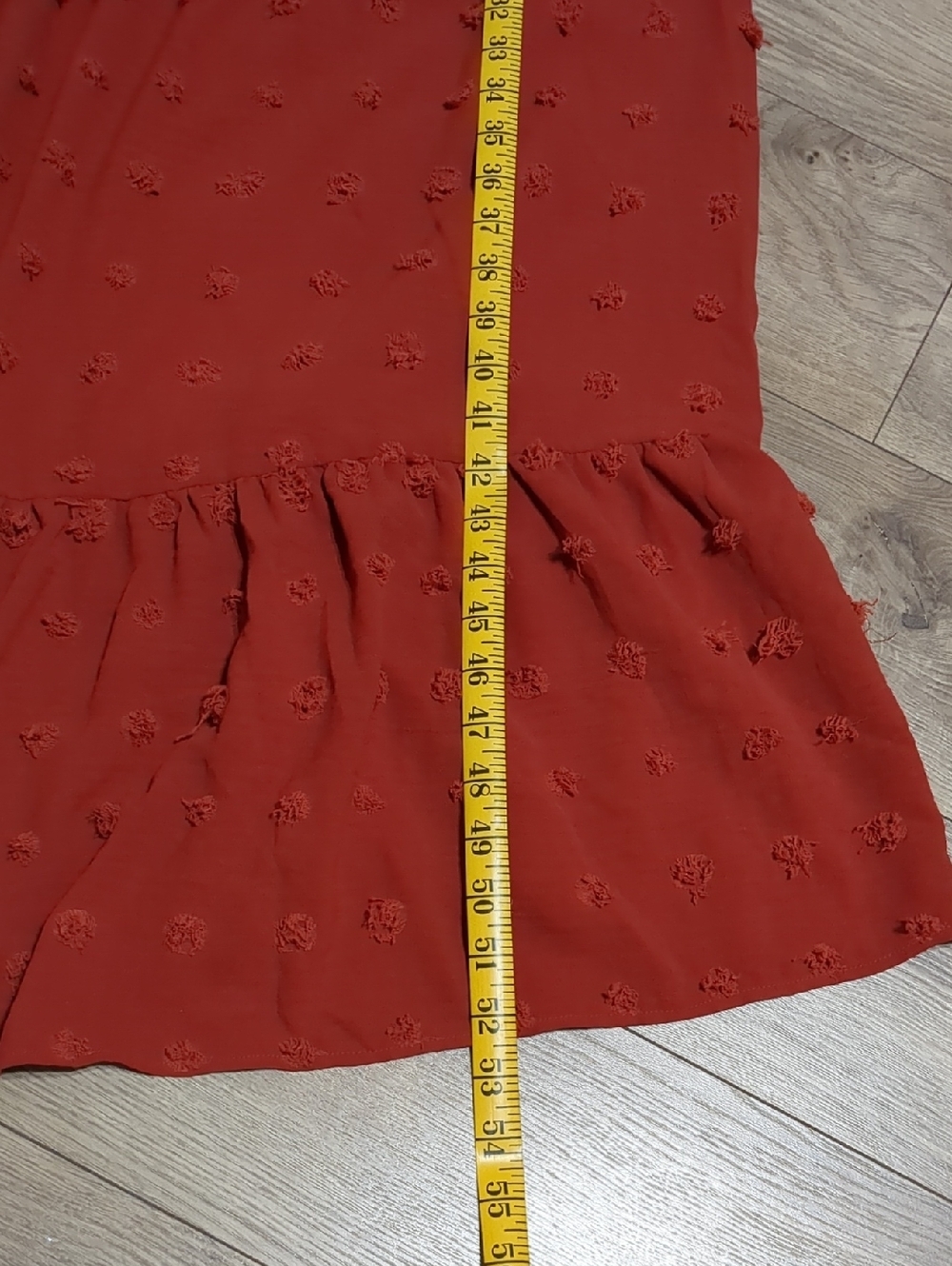 Daniel Rainn Stitch Fix Burnt Red Textured Polka Dot Maxi Dress Size L NWT - Picture 7 of 12